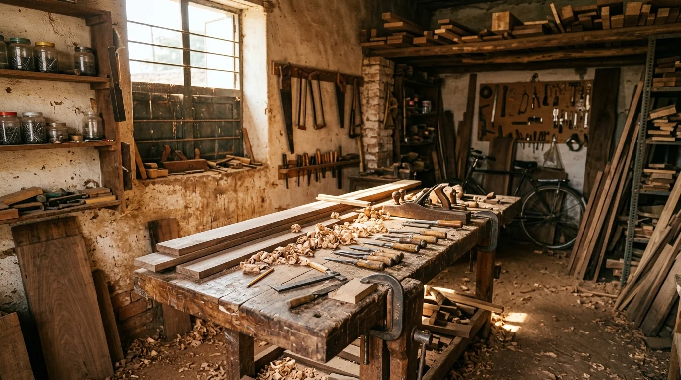 Inside the F M Furniture workshop